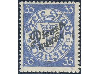 Germany Danzig. Official Michel 48 ★★ , 1925 Overprint Dienstmarke 35 pf ultramarine. …