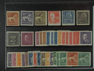 Sweden. ★ 1920-36. Small coilstamps. All different, e.g. F 141, 145E, 148C, 149A, …