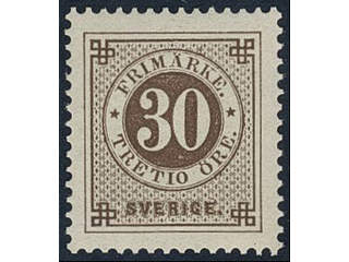 Sweden. Facit 47c ★, 30 öre black-brown. Superb–EXCELLENT. SEK 2700+