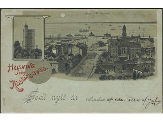 Sweden. Postcard Facit 52 , Gruss Aus. Halmstad, "Helsning från", used card sent from …