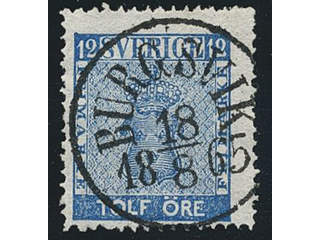 Sweden. Facit 9d2, I county. BURGSVIK 18.8.1865, circle cancellation. Some ink at back,. …