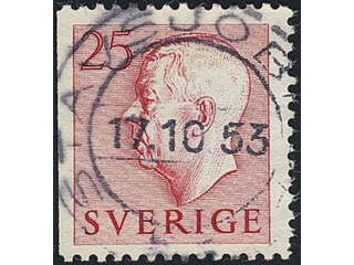 Sweden. Facit 405B used , 25 öre with EXCELLENT cancellation STAVSJÖBRUK 17.10.53.