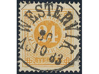 Sweden, Sverige, Sverige, Sverige. Facit 34g used, 24 öre orange. Superb cancellation …