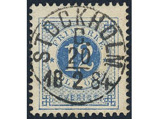 Sweden, Sverige, Sverige, Sverige. Facit 32h used, 12 öre dark blue - light blue on …