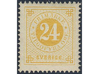 Sweden. Facit 34j ★, 24 öre orange-yellow on calendered paper. Very fine–superb. Opinion …