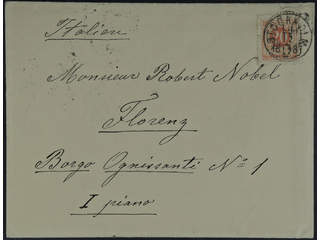 Sweden. Facit 46b cover , 20 öre on cover sent from STOCKHOLM L.L. 12.12.1887 to Italy. …
