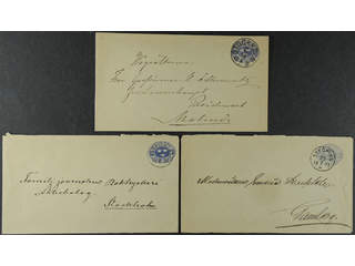 Sweden. Postal stationery, stamped envelope Facit Fk1 , Stamped envelope 12 öre, three …