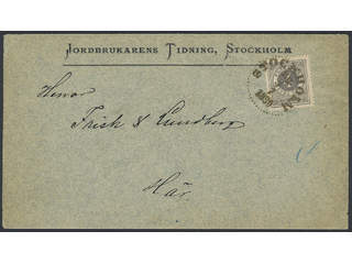 Sweden. Facit 42d cover , 4 öre grey-black on 2-fold printed matter sent locally within …