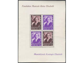 Belgium. Michel 455–56 ★★ , 1937 Music Foundation of Queen Elizabeth souvenir sheet 6. …