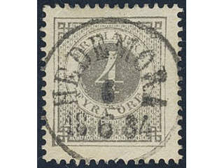 Sweden, Sverige, Sverige, Sverige. Facit 29e used, 4 öre deep grey-grey on calendered …