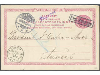 Sweden. Facit bKe13. DENMARK. Danish postmarks FRA SVERIGE and PAQUEBOT on postcard …