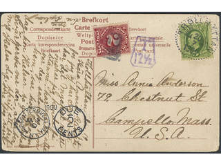 Sweden. Facit 52 cover , 5 öre on picture postcard (Polhems Sluss) sent insufficiently …