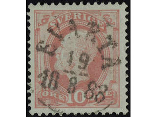Sweden. Facit 45 used , 1886 Oscar II with posthorn on back 10 öre red. EXCELLENT …