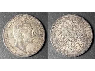 Tyskland - Preussen. Wilhelm II (1888-1918) 5 mark 1908 A, AU