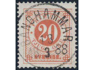 Sweden, Sverige, Sverige, Sverige. Facit 46a used, 20 öre dull orange-red. EXCELLENT …