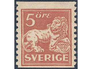 Sweden. Facit 141bz ★★ , 5 öre brown red type I vertical perf 9¾ with wmk KPV. SEK 2600