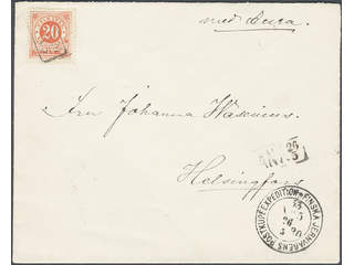 Sweden. Facit 33b cover , 20 öre orange-red (short corner perf. on single rate cover to …