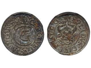 Coins, Swedish possessions, Riga. Karl X Gustav, SB 84, 1 solidus 1660. Graded by PCGS …