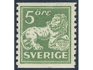 Sweden. Facit 143Acc ★★ , 5 öre green, type II with inverted wmk lines. Superb.
