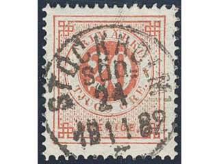 Sweden. Facit 33b used , 20 öre orange-red. EXCELLENT cancellation STOCKHOLM SÖD …