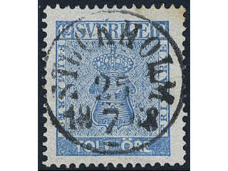 Sweden, Sverige, Sverige, Sverige. Facit 9d3 used, 12 öre light blue, perforation of …