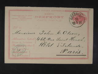 Sweden. Postal stationery, double postcard Facit bKd3 , Originating card 10 öre sent …