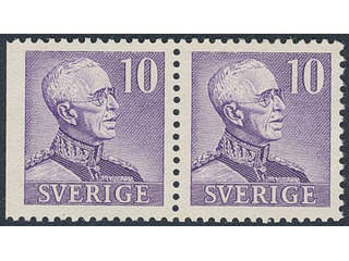 Sweden. Facit 273BC ★★, 1940 Gustaf V large numerals 10 öre in pair 3+4. Without …