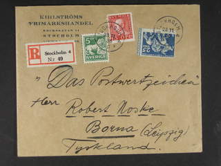 Sweden. Facit 236, 143C, 177A cover , 5+15+25 öre on registered cover sent from …
