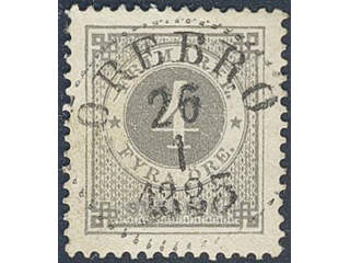Sweden. Facit 29e used , 4 öre deep grey-grey on calendered paper. EXCELLENT …