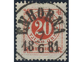 Sweden, Sverige, Sverige, Sverige. Facit 33c used, 20 öre bright orange-red. EXCELLENT …
