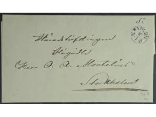 Sweden. D county. FAHLUN 10.1.39, arc postmark. Type 3 on letter sent to Stockholm. …