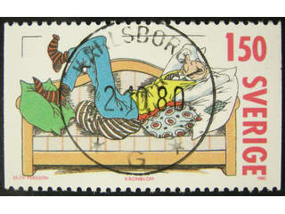 Sweden. Facit 1144 used , 1980 Comics 1.50 Kr multicoloured. EXCELLENT cancellation …