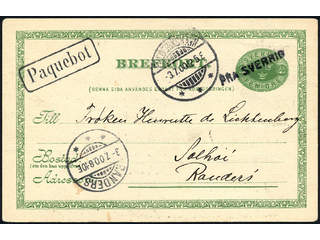 Sweden. Facit bKe10. Cancellations, DENMARK. Danish single line cancellation FRA …