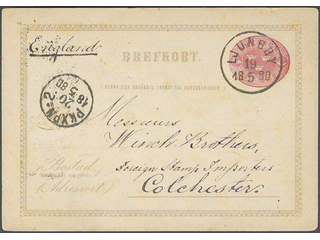 Sweden. Postal stationery, Single postcard, Facit bKe3C, Postcard 10 öre sent from …