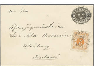Sweden. Facit 40b cover , 2 öre orange on 4 öre black postal stationery envelope sent as …