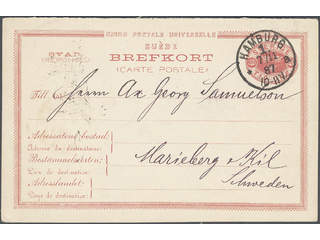 Sweden. Postal stationery, double postcard Facit bKd3 , Response card 10 öre sent from …