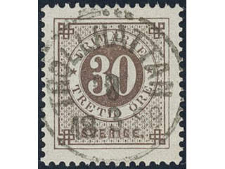 Sweden, Sverige, Sverige, Sverige. Facit 47d used, 30 öre grey-brown. EXCELLENT …
