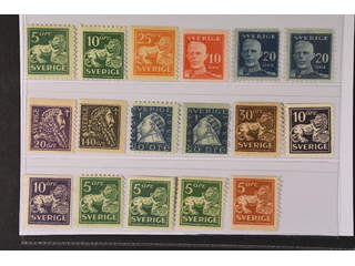 Sweden. ★★ 1920–36. Small coil stamps. All different, e.g. F 140C, 144C, 147, 149A, …
