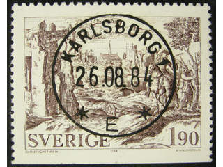 Sweden. Facit 1314 used , 1984 Old Towns 1.90 Kr brown. EXCELLENT cancellation KARLSBORG …