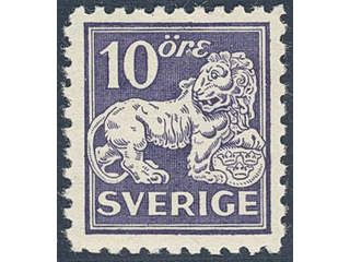 Sweden. Facit 146Cc ★★ , 10 öre ultramarinish violet, type II perf on four sides, white …