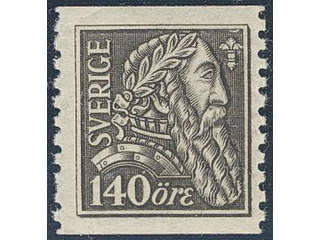 Sweden. Facit 155b ★★ , 1921 Gustaf Vasa 140 öre olivish grey-black on soft paper.