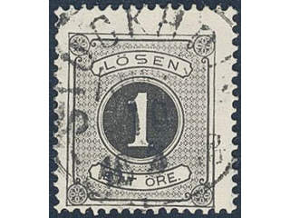 Sweden. Postage due Facit L1 used , 1 öre black, perf 14. EXCELLENT cancellation …