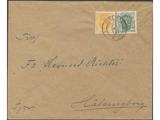 Sweden. Official Facit Tj44, 72 on cover, 2+5 öre, as scarce mixed franking on local …