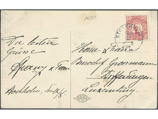 Sweden. Facit 82 on cover, 10 öre on postcard sent from STOCKHOLM 1 12.8.12 to …