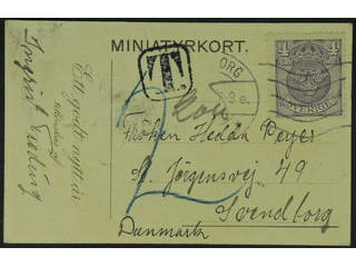 Sweden. Facit 74 cover , 4 öre on in insufficiently prepaid printed matter card …