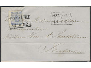 Sweden. Facit 9i cover , 12 öre dull ultramarine on beautiful cover sent from SKELLEFTEÅ …