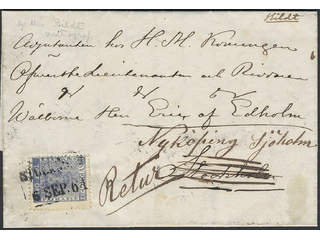 Sweden. Facit 9h1 cover , 12 öre on ship letter dated "Wisby den 5te Spt 1861" sent to …