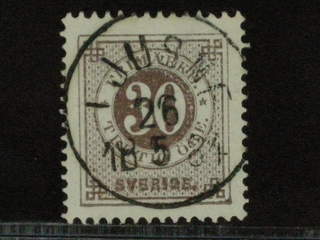 Sweden. Facit 35 used, 30 öre brun. LYX-stämplat LJUSNE 26.5.1884.