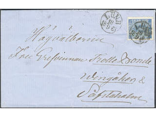 Sweden. Facit 9e2 cover , 12 öre ultramarine blue, from THE PROOF PLATE (delivery …