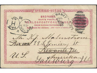 Sweden. Postal stationery, Single postcard, Facit bKe13, Postcard 10 öre sent from …